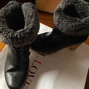 Ugg clogs wear folded or up leather!